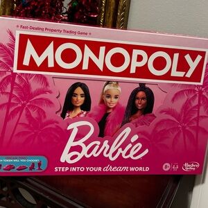 New In Pink Barbie Dream World Monopoly board game
